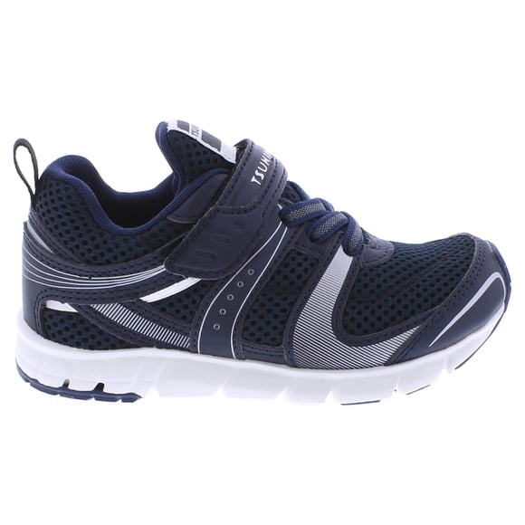 Zapatos TSUKIHOSHI Velocity Kids con cierre de correa azul marino y plateado 8.5T