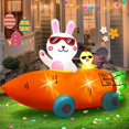 thumbnail image 1 of Coche inflable para decoración de Pascua Kofero, conejito, pollo, 7 pies, 1 of 7