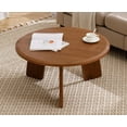 thumbnail image 4 of chairus 32'' Round Coffee Table Solid Wood Side Table Cute Circle End Table for Living Room, Home Decor, Balcony, Walnut, 4 of 7