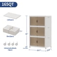 thumbnail image 2 of Collapsible Stackable 165QT Storage Bin with Lid, 3-Pack Rolling Cabinet with Doors for Closet & Home, White, 19.7"W x 12.6"D x 34"H, 2 of 7