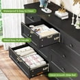 thumbnail image 5 of 9 Drawers Dresser with Charging Station, Black Dresser Chest of Drawers with 9 Drawers for Bedroom, Large Storage Cabinets for Living Room, 5 of 8