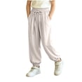 thumbnail image 3 of Pretxorve Kids Girls Wide Leg Pants Light Loose Casual Everyday Bottoms Sizes 1-14Y, 3 of 5