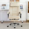 thumbnail image 2 of Office Chair, Ergonomic Big and Tall Computer Desk Chairs, Executive Office Chair with Footrest & Removable Headrest for Home Office, Beige, 2 of 9