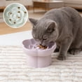 thumbnail image 2 of Yhmxh Elevated Slow Feeder Cat Bowl, Ceramic Flower Shaped Anti-Gulping Pet Food Bowl, Raised Non-Slip Cat Dish Small Dogs Slow Feeders Bowl for Dry & Wet Food, Whisker Friendly, 2 of 7