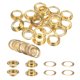 thumbnail image 1 of Juego de 20 ojales con arandelas de 12 mm, kit de ojales de metal cobre para cortinas, lonas, bolsas de cuero DIY, dorado, 1 of 6