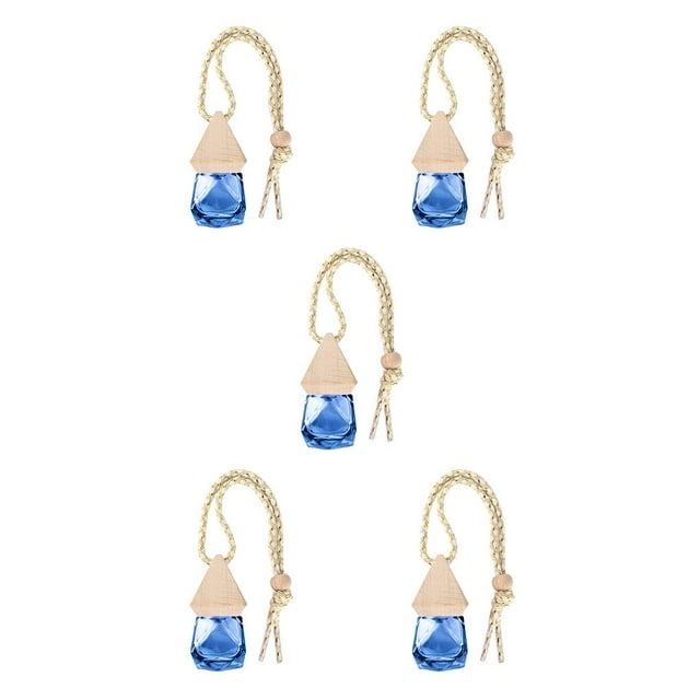 Wisewang Car Air Freshener Empty Bottle Portable Hanging 8ml Household Kitchen Automotive Rearview Mirror Essential Oil Diffuser Blue 5Set