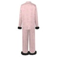 thumbnail image 5 of Silk Pajama Set for Women Valentine Pjs Long Sleeve Bow Print Feather Trim Button down Sleepwear Womens Pajama Set, 5 of 5