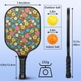 thumbnail image 3 of Pickleball Paddles Set,Pioneer Flower Floral Print Pattern Fiberglass Surface Pickleball Racket Set with 2 Indoor Outdoor Pickleball Balls and Pickleball Bag,Pickle-ball Equipment, 3 of 6