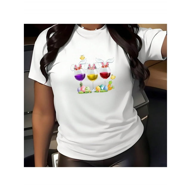 Easter Print T-Shirt For Men And Women Round Neck Cotton Short Sleeve Sports T-Shirt For All Seasons Tee For Adult, Men, Women, Teen, Teenager, Adolescent, Youth