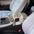 thumbnail image 3 of Renewold Skull Bohemian Flower Car Center Console Pad Non-slip Armrest Box Mat with 4 Storage Bags Comfortable Center Console Armrest Pillow Arm Rest Cushion Protector Auto Accessories, 3 of 9