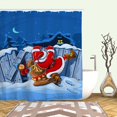 thumbnail image 5 of Cortina de ducha Farfi con estampado de trineo navideño, impermeable, de secado rápido, resistente al agua, cortina de baño para el hogar, 5 of 5