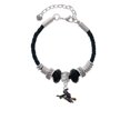 thumbnail image 2 of Delight Jewelry Silvertone Flying Witch Sister Celtic Knot Leather Bead Bracelet, 7"+2" Extender, 2 of 4