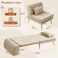 thumbnail image 5 of NEORIVERE 73.6" Futon Sofa Bed, 3-in-1 Convertible Futon Couch with Pillow & Back Support, Solid Wood Frame Daybed for Small Room, 5 of 10