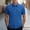 Blue, variant on Mens Shirts Western Snap Short Sleeve Tops Casual Two Pockets Corduroy Classic Work T Shirts Solid Dressy Tees
