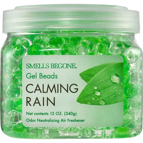 Perlas de gel eliminadoras de olores SMELLS BEGONE Calming Rain, 350 ml