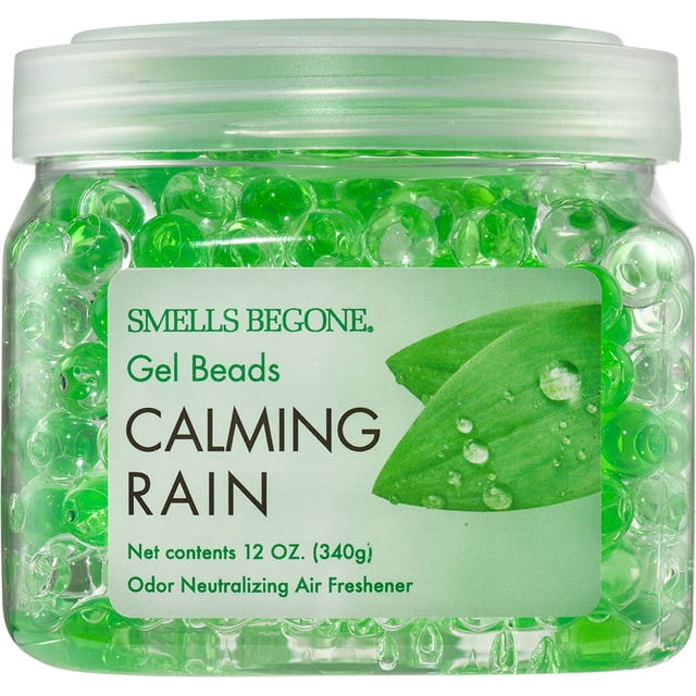 Perlas de gel eliminadoras de olores SMELLS BEGONE Calming Rain, 350 ml