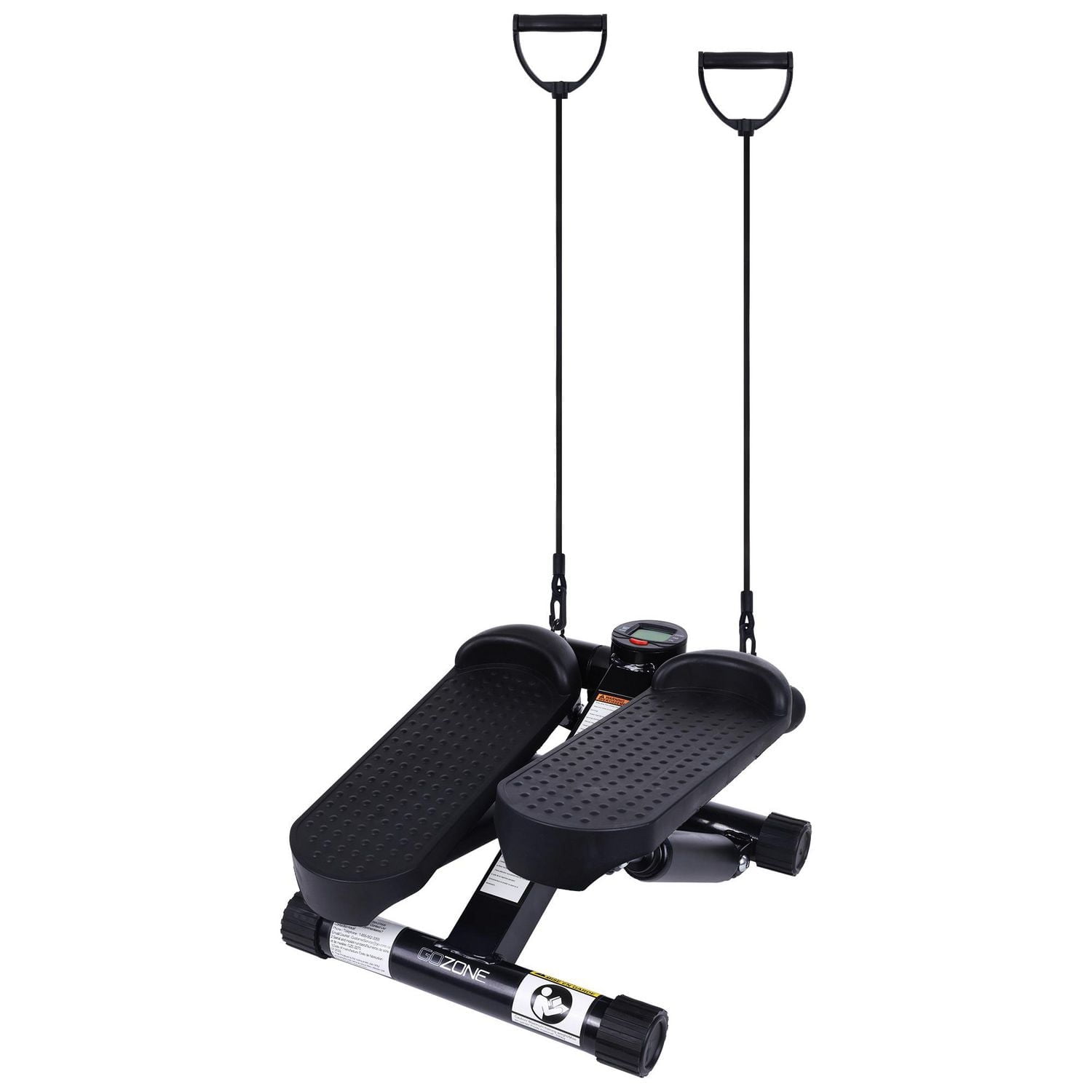 GoZone Mini Stepper – Black, With resistance bands