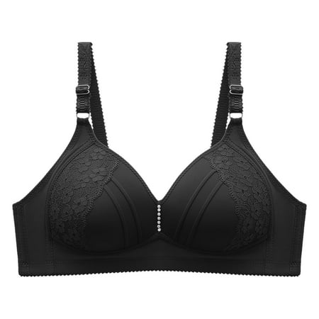 PEASKJP Women s Bras Plus Size Women s Push Up Bra Deep V Plunge Underwire T-Shirt Bra Multiway (Black 100)