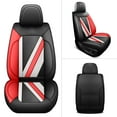 thumbnail image 7 of Red Rain Universal Leather Black and Red Car Seat Covers for Cars Fit 5 Seats (U-Black+Red+Beige), 7 of 7