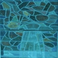 thumbnail image 1 of Ahgly Company Machine Washable Indoor Square Transitional Teal Green Area Rugs, 7' Square, 1 of 7