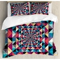 thumbnail image 1 of Contemporary King Size Duvet Cover Set, Modern Style Visual Patchwork Effect with Colorful Retro Composition Print, Decorative 3 Piece Bedding Set with 2 Pillow Shams, Multicolor, by Ambesonne, 1 of 3