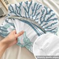 thumbnail image 4 of Full Size Fitted Sheet Set - Light Blue Teal Coastal 3 Piece Bedding Sets 16" Deep Pocket Fitted Sheet with 2 Pillowcases Summer Beach Coral Shell Ocean Brushed Microfiber Hotel Luxury Bed Sheets, 4 of 9