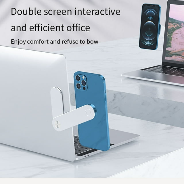 Cagogo 3 Pcs Support de Téléphone Magnétique Laptop, Clip Latéral Réglable pour Téléphone Intelligent, Support d'Extension en Alliage d'Aluminium pour Double Écran Multitâche, Support Magnétique Portable pour Ordinateur Laptop