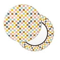 thumbnail image 2 of Susaid Colorful Checkered 1 Print Elastic Bar Stool Cover Personalized Washable Stool Cover for Barbershop Home Bar Kitchen-12 inch, 2 of 7