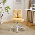 thumbnail image 3 of Ktaxon Plush Velvet Office Chair, Rabbit Ear Backrest Vanity Chair, Adjustable Swivel Reading Chair for Home Office Yellow, 3 of 9