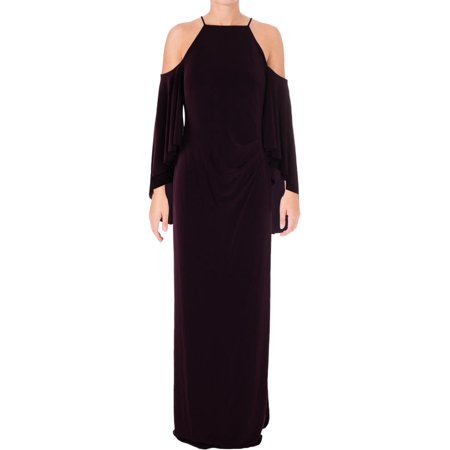 RALPH LAUREN $185 Womens New 1412 Purple Slitted Cold Shoulder Shift Dress 8 B+B