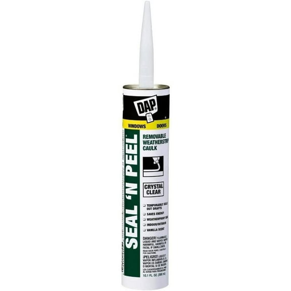 Dap 18354 Seal 'N Peel Removable Clear Caulk, 10.1-Ounce 6 Pack