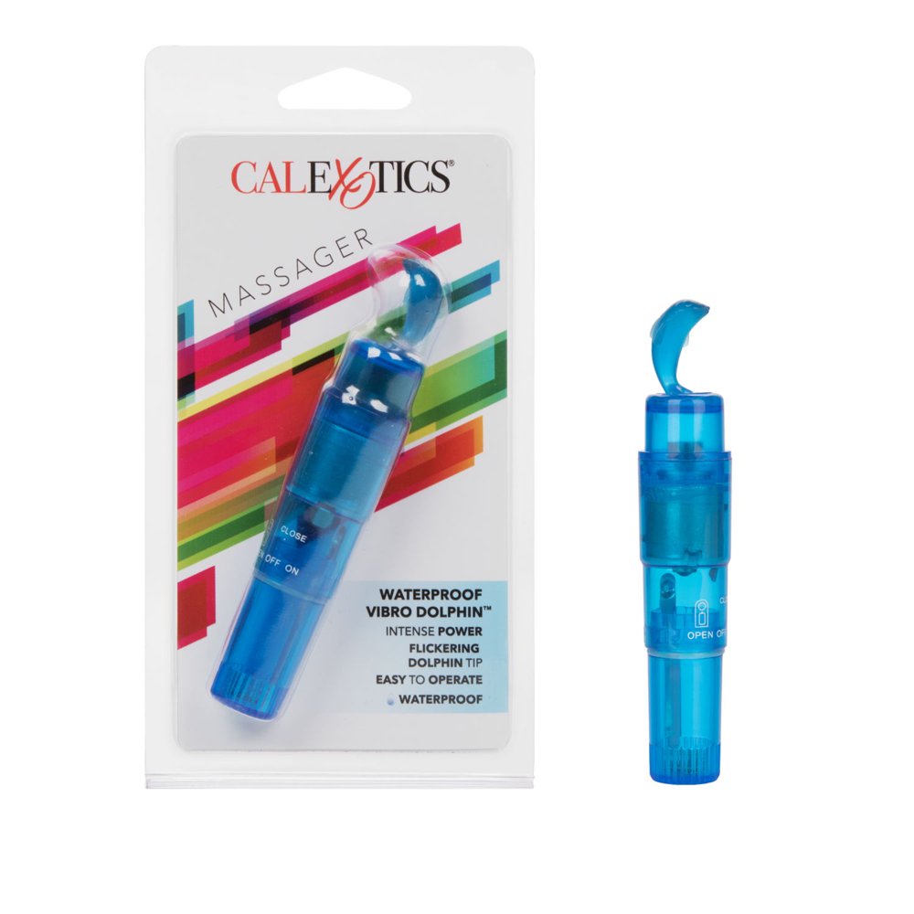 CalExotics Vibro MultiSpeed Flickering Dolphin Pocket Vibrator Blue