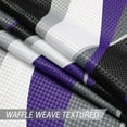 thumbnail image 4 of Black and Purple Shower Curtain, Abstract Modern Grey and Purple Bathroom Decor Accessories, Waffle Weave Textured Fabric Shower Curtain Set with Hooks, 72x72, 4 of 6