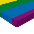 thumbnail image 2 of Ambesonne Rainbow Fitted Sheet, Gay Parade Flag Freedom, Queen Size, Multicolor, 2 of 3