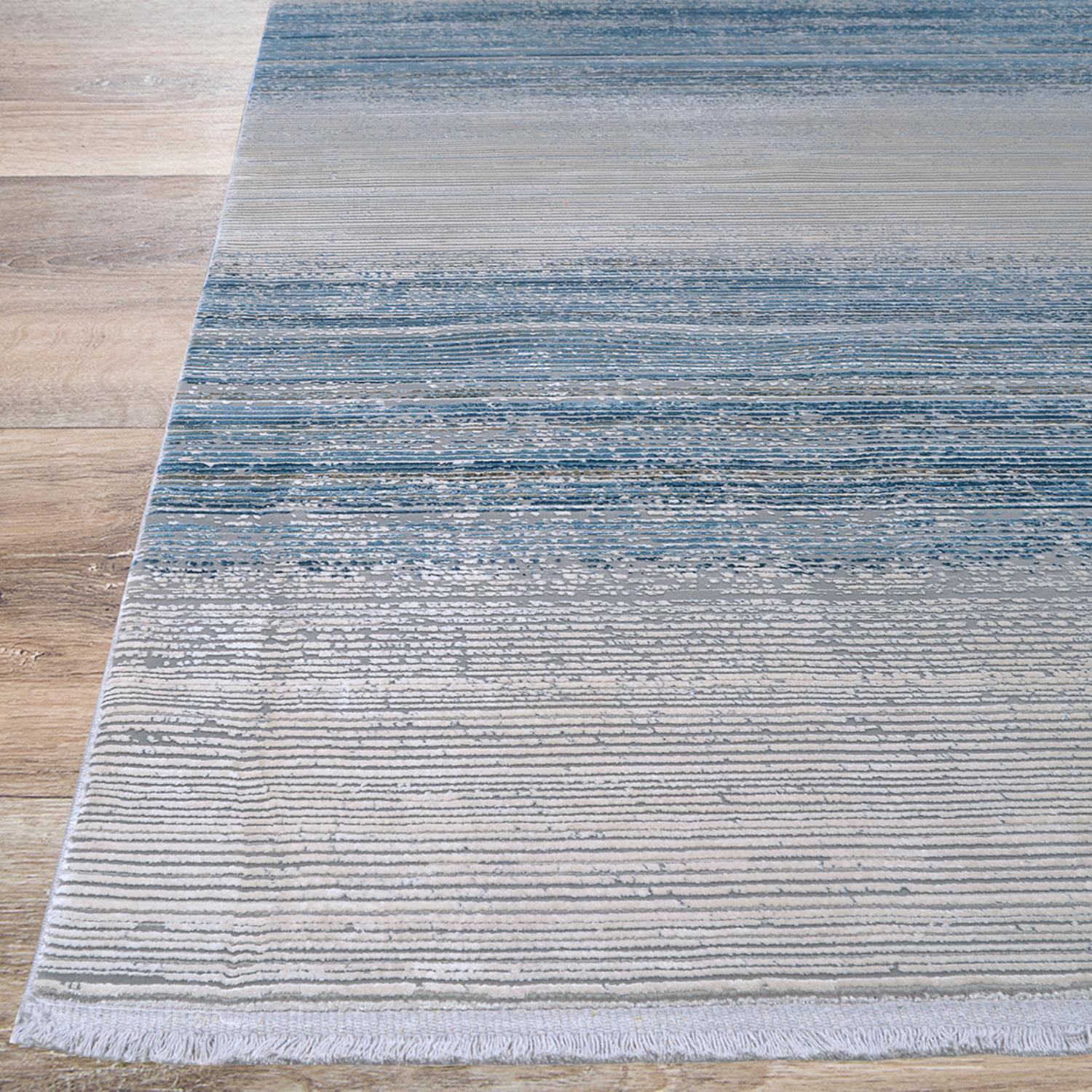 Couristan Siena Ombre 6'6" x 9'6" Blue-Gold-Ivory Area Rug
