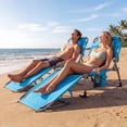 thumbnail image 4 of Gymax 2PCS Tanning Chair w/ Face & Arm Holes Folding Chaise Lounge Beach Chair w/ Adjustable Backrest Blue, 4 of 10