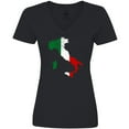 thumbnail image 3 of Inktastic Italian Map Flag Women's V-Neck T-Shirt, 3 of 5