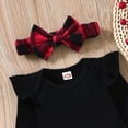 thumbnail image 2 of Conjunto de trajes navideños de Aalizzwell para bebés prematuros a cuadros para niñas, 2 of 6