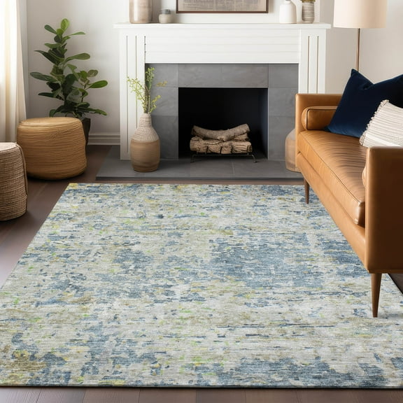 Addison Rugs Chantille Indoor/Outdoor Transitional Modern Blue Washable Rectangle Rug, 10' x 14'