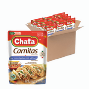 Chata Pork Carnitas Pouch, 8 oz, Pack of 12, 1/3 Cup Serving Size, 18gr per Serving