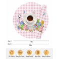 thumbnail image 6 of 15 Inch Round Placemats Set of 6, Easter Non Slip Heat Insulation PP Table Mats, Spring Watercolor Bunny Eggs Butterflies Pink Plaid Washable Place Mats for Kitchen Dining Party Table Decor, 6 of 7