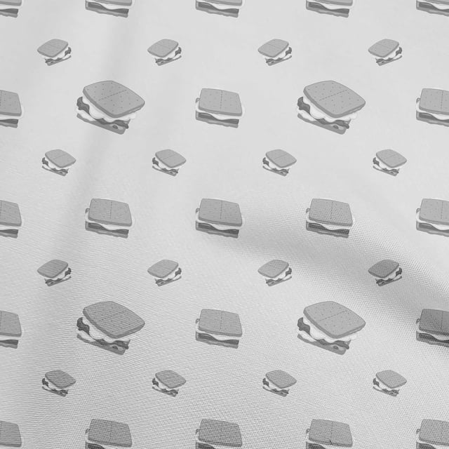 oneOone Rayon Light Gray Fabric Food Craft Projects Decor Fabric Printed By The Yard 56 Inch Wide