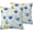 Blue Yellow Poppy Floral, variant on Halloween Cute Ghost Pumpkin Print Decorative Throw Pillow Covers 18x18 Inch Set of 2, Linen Square Pillow Cases for Farmhouse Couch Bed Sofa Chair Living Room Indoor Outdoor Decor
