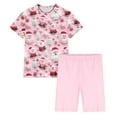 thumbnail image 4 of VBTAPA Womens Christmas Shorts Set Short Sleeve Sleepwear 2 Piece Loungewear Sets Funny Cute Xmas Printed Tops and Shorts Matching Lounge Pj Set Limited Time Deals of Today D-Multicolor#3 XXL, 4 of 8