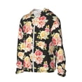 thumbnail image 2 of Daiia Rose Flowers UPF 50+ Sun Protection Hoodie Jacket Lightweight Long Sleeve Sun Shirt for Women Men with Pocket Hiking Outdoor-Small, 2 of 9