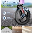thumbnail image 6 of HOMLAND 3-Wheel Folding Walkers for Seniors, Lightweight Three Wheel Walker with Cane and Cup Holder, Height Adjustable Narrow Space Mobility Aid - Purple, 6 of 7