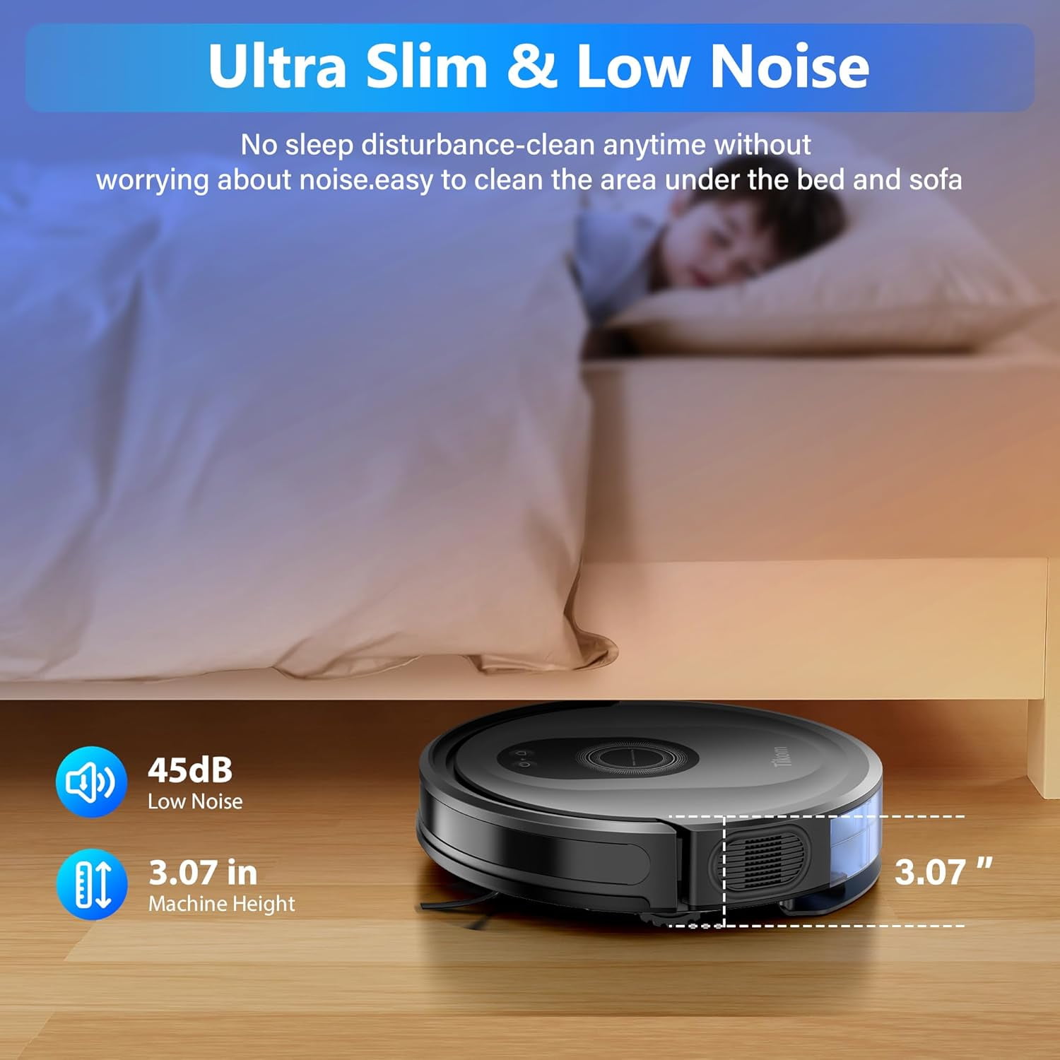Robot vacuum and mopping set, 5000 pascal robot vacuum cleaner, maximum usage duration 150 minutes