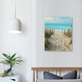 thumbnail image 4 of Chilfamy Small Beach Scene Bathroom Wall Art Beach Path Coastal Canvas Wall Decor Blue Sea Bedroom Ocean Pictures Prints Wall Decorations Seascape Office KitchenArtwork 16x20 in/12x16 in, 4 of 5