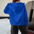 thumbnail image 4 of Hsovts Blue Women's Fashion Hoodies & Sweatshirts Essentials Casual Fleece Hoodies with Pocket Long Sleeve Crewneck Zip Up Sweatshirts Heavyweight Pullover Hoodies 2XL, 4 of 5