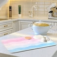 thumbnail image 6 of Yayeee Dish Drying Mat for Kitchen Counter 18"x24" Microfiber Absorbent Pad, Light Pink Stripes, 6 of 7